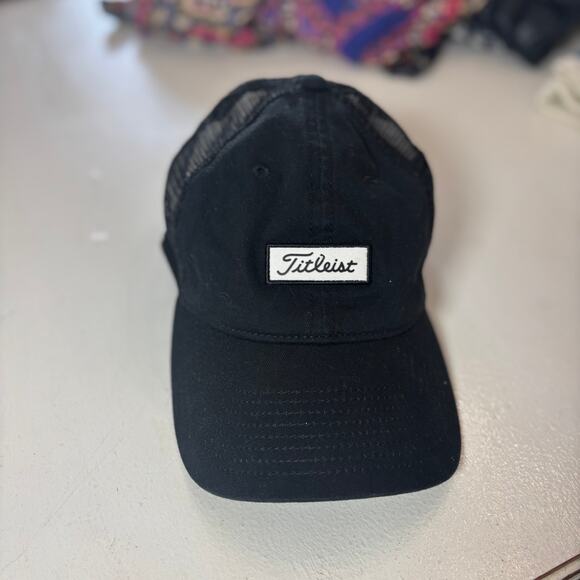 Titleist Golf Trucker Hat Black Mesh snapback Adjustable cap patch embroidered - Picture 1 of 5
